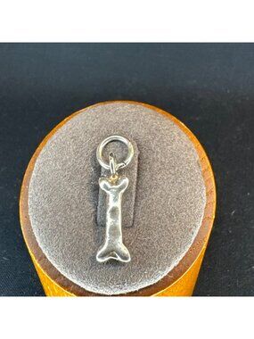 VTG Solid Sterling Silver 925 Bone Three Dimensional Charm Size 1" Length